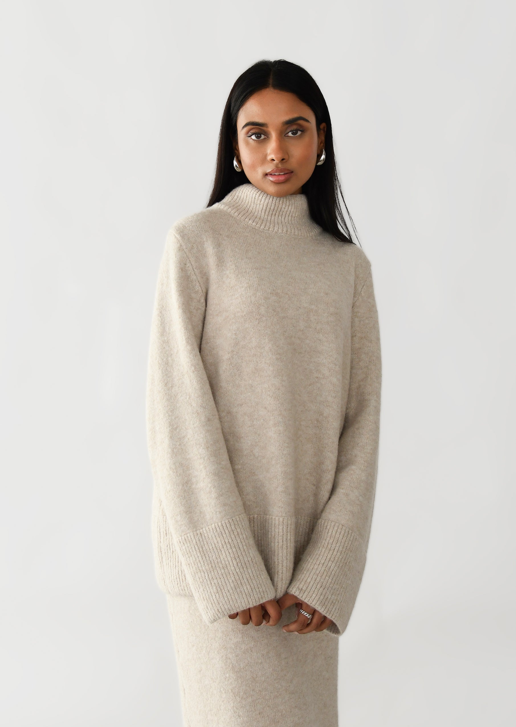 Cozy High Neck Knitted Sweater