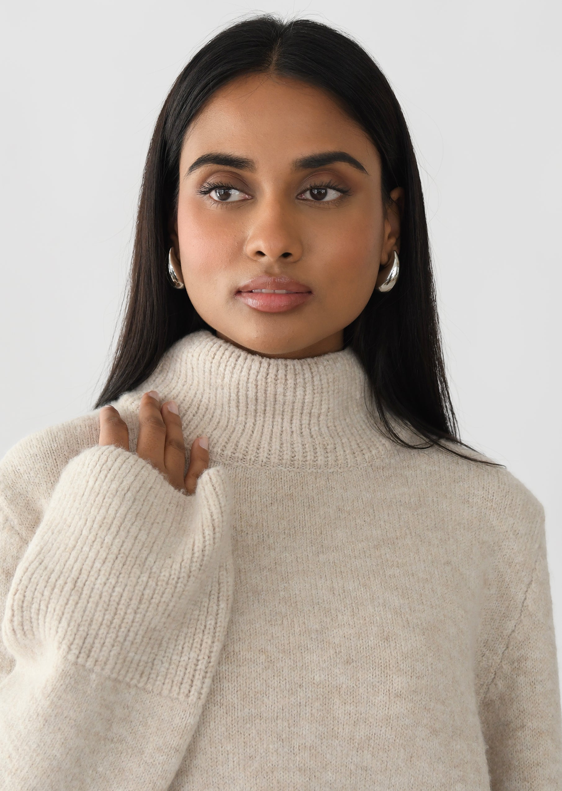 Cozy High Neck Knitted Sweater