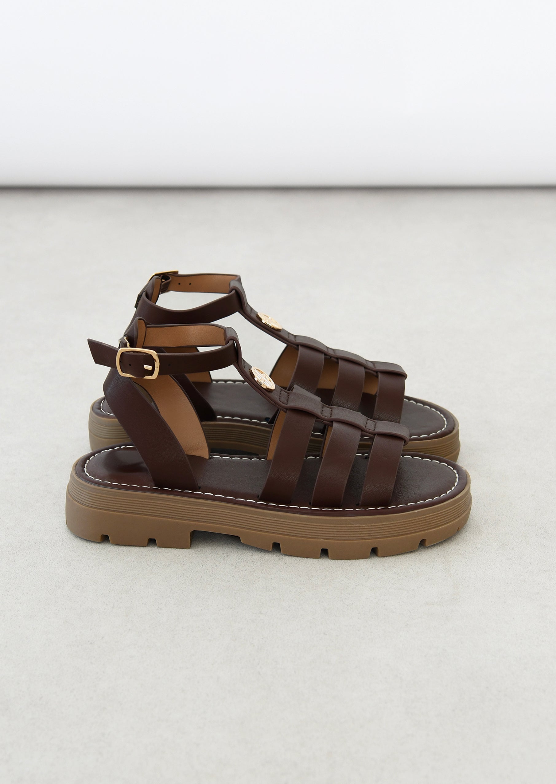 Platform sandals with elegant straps