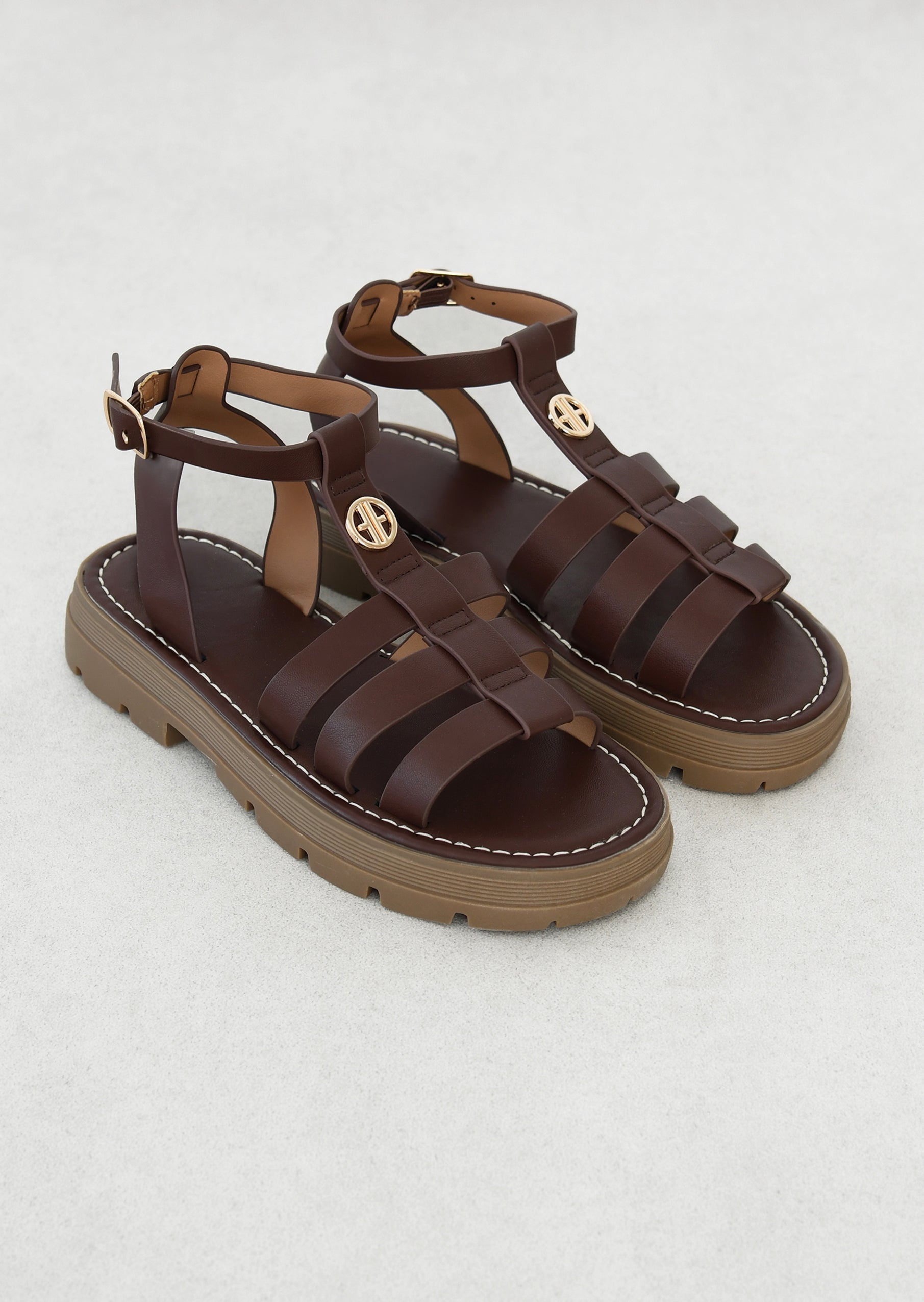 Platform sandals with elegant straps